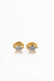 Heliophilia Silver Pendientes de Plata Esterlina 925 Dorados con Circonia